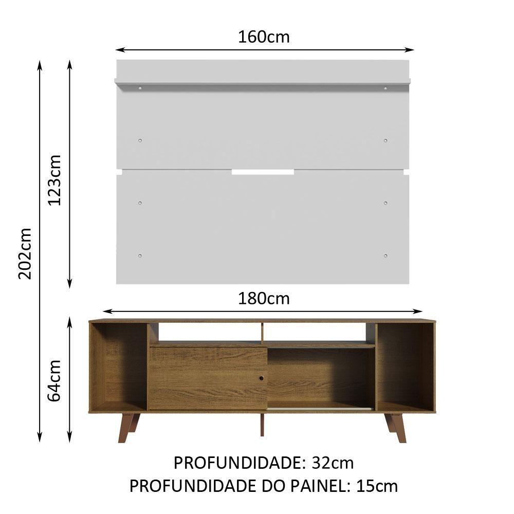 Rack Madesa Cancun com Pés e Painel para Tv Até 65 Polegadas - 6