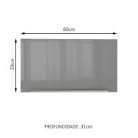 Armário Aéreo Madesa Lux 60cm 1 Porta Basculante Rustico Cza - 2