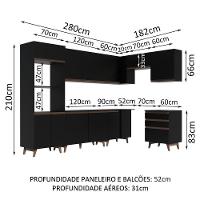 Cozinha Completa de Canto com Armário e Balcão Preto - 6