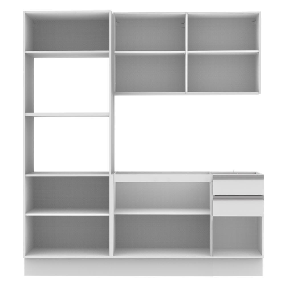 Cozinha Acordes Glamy Branco MDF 2 Gavetas 8 Portas Madesa  - 9