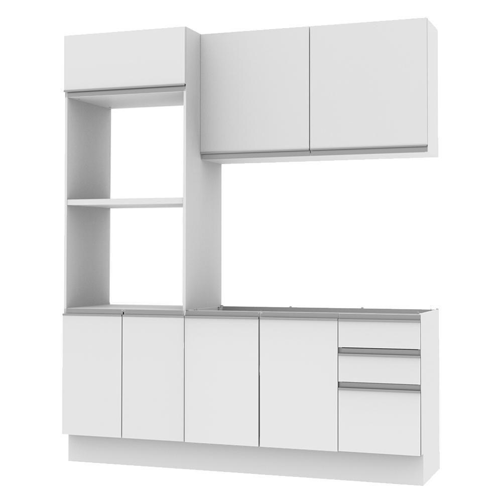Cozinha Acordes Glamy Branco MDF 2 Gavetas 8 Portas Madesa  - 2