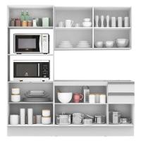 Cozinha Acordes Glamy Branco MDF 2 Gavetas 8 Portas Madesa 