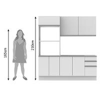 Cozinha Acordes Glamy Branco MDF 2 Gavetas 8 Portas Madesa  - 6