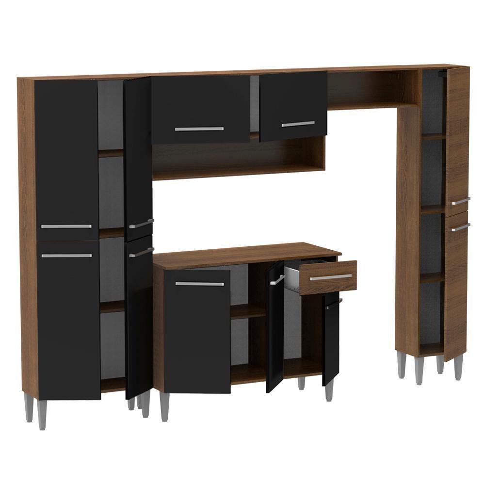 Cozinha Completa Emilly Preto com Armário e Balcão Madesa - 4