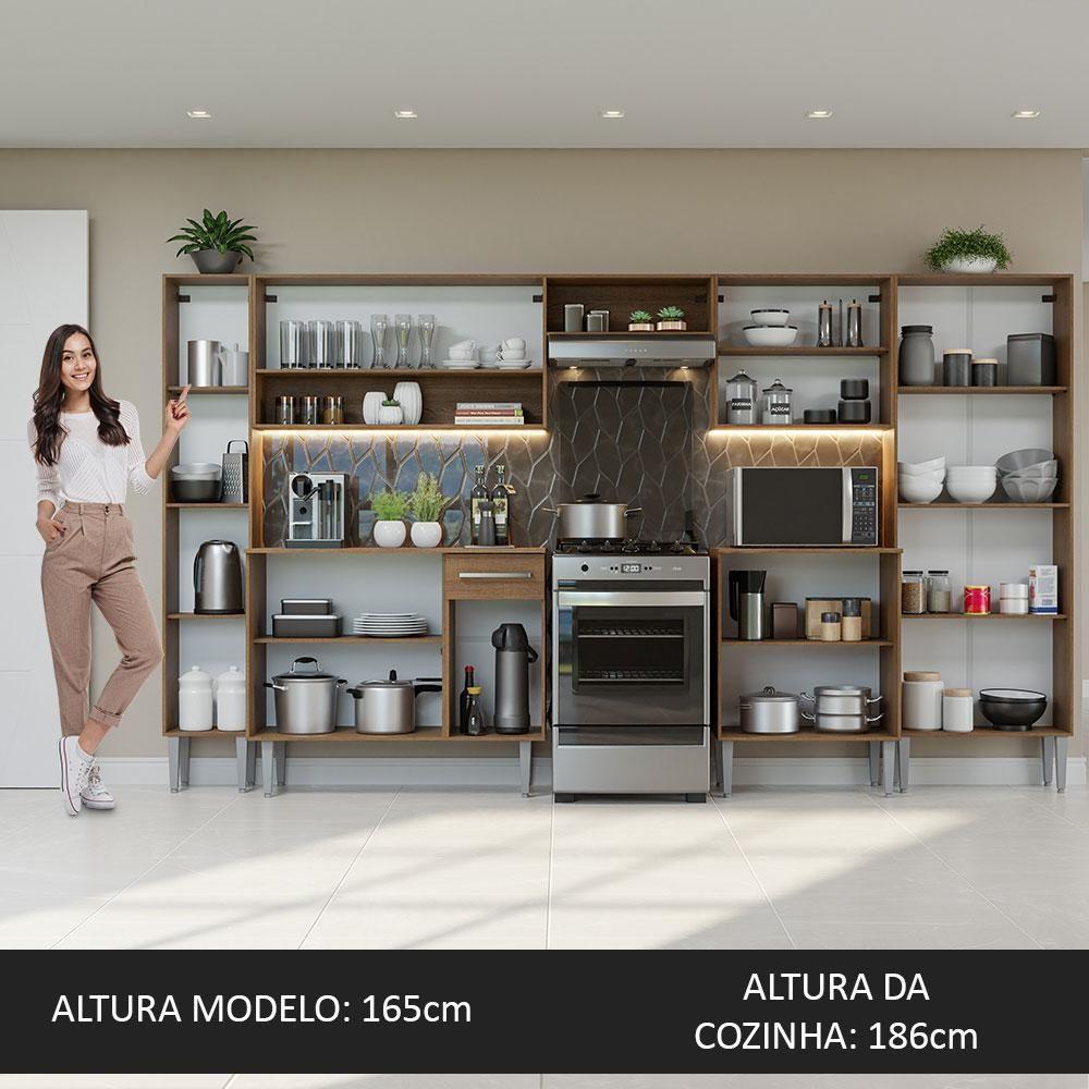 Armário De Cozinha Completa 325cm Rustic Emilly Madesa 02 Rustic - 7