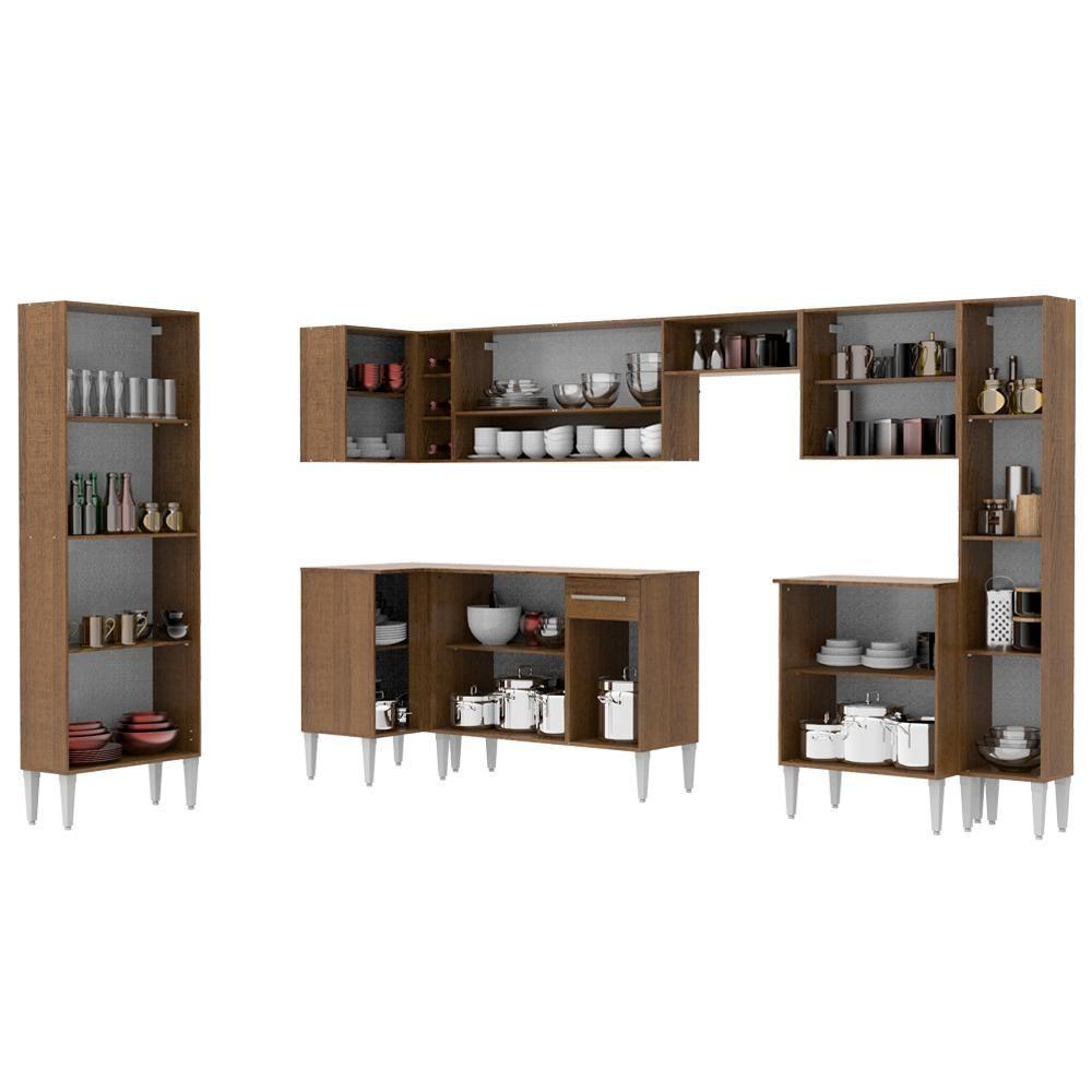 Cozinha Canto Reto Emilly 17 Portas 1 Gaveta Rustic Madesa - 3