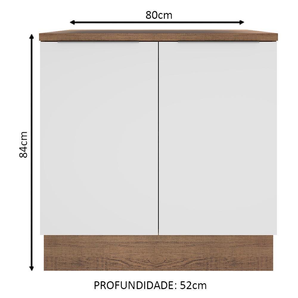 Balcão Stella 2 Portas Rustic/branco Madesa - 9