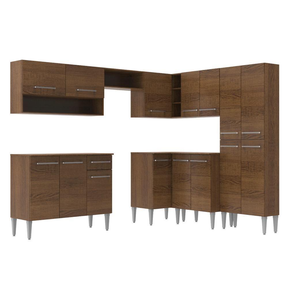 Cozinha Canto Reto Emilly 417 Armário e Balcão Rustic Madesa - 2