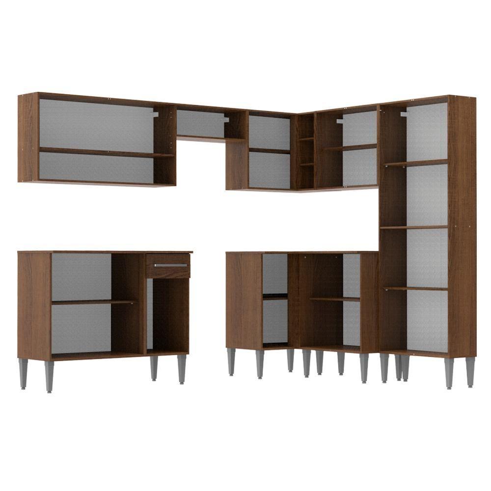 Cozinha Canto Reto Emilly 417 Armário e Balcão Rustic Madesa - 4