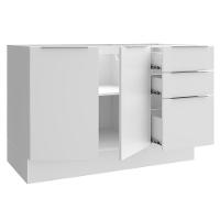 Balcão de Pia Stella 2 Portas e 3 Gavetas Branco Madesa - 2