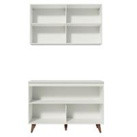 Kit Reims com Armário Aéreo e Balcão Branco Madesa - 3