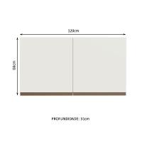 Armário Aéreo Reims 120cm 2 Portas Branco Madesa - 9