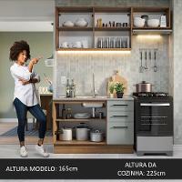 Armário De Cozinha Compacta 180cm Rustic/cinza Agata Madesa 09 Rustic/cinza - 7