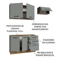 Armário De Cozinha Compacta 180cm Rustic/cinza Agata Madesa 09 Rustic/cinza - 8