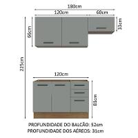 Armário De Cozinha Compacta 180cm Rustic/cinza Agata Madesa 09 Rustic/cinza - 9