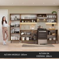 Armário De Cozinha Completa 293cm Com Pia Rustic/preto Emilly Madesa 08 Rustic/preto - 6