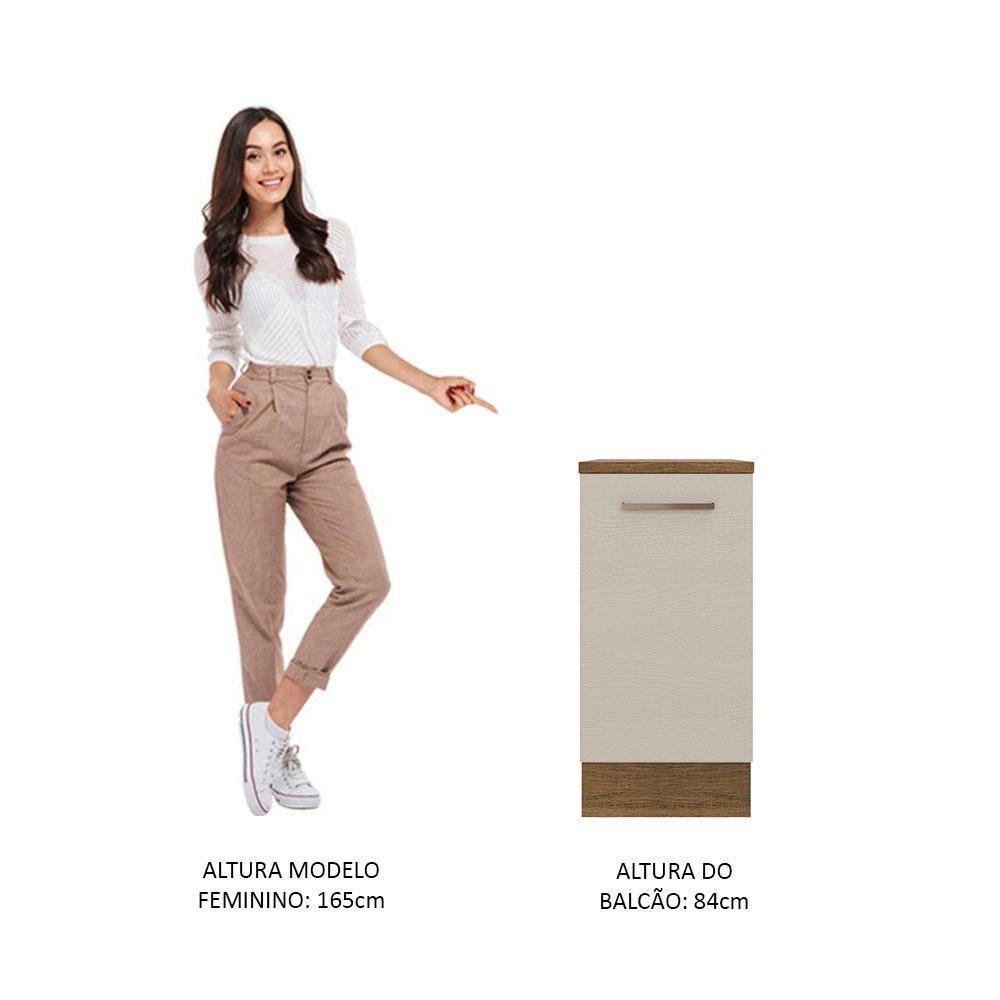 Balcão 40 Cm 1 Porta Rustic/crema Agata Madesa Rustic/crema - 7