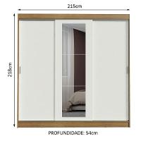 Guarda-roupa Casal Kansas 3 Portas de Correr com Espelho 3 Gavetas Madesa - 15