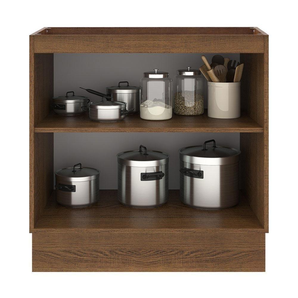 Balcão Madesa Lux 80 Cm 2 Portas Rustic/cinza - 5