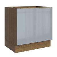 Balcão Madesa Lux 80 Cm 2 Portas Rustic/cinza - 1