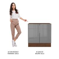 Balcão Madesa Lux 80 Cm 2 Portas Rustic/cinza - 9