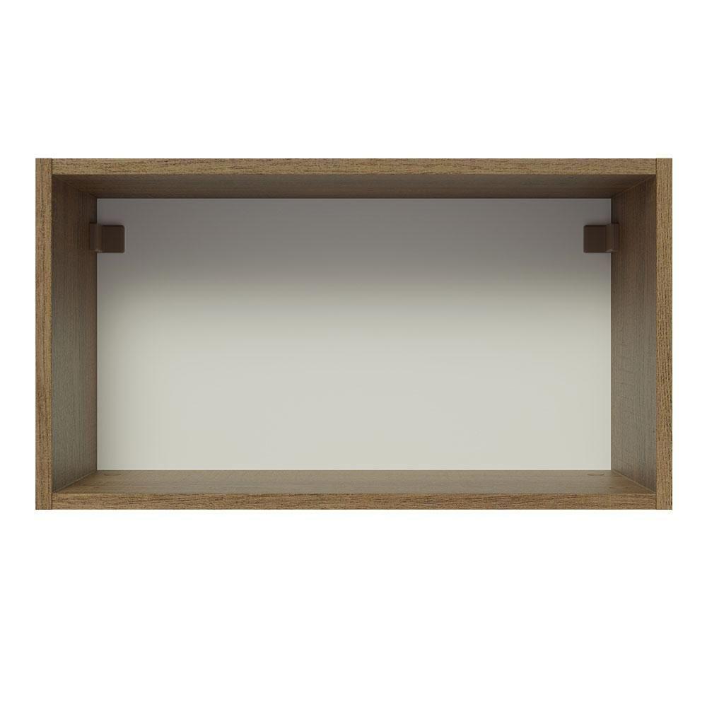 Armário Aéreo 60 Cm 1 Porta Basculante Rustic/Branco Veludo - 4
