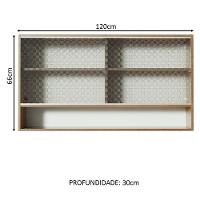 Armário Aéreo Glamy 2 Portas Quadrato 1 Nicho Rustic Madesa - 9