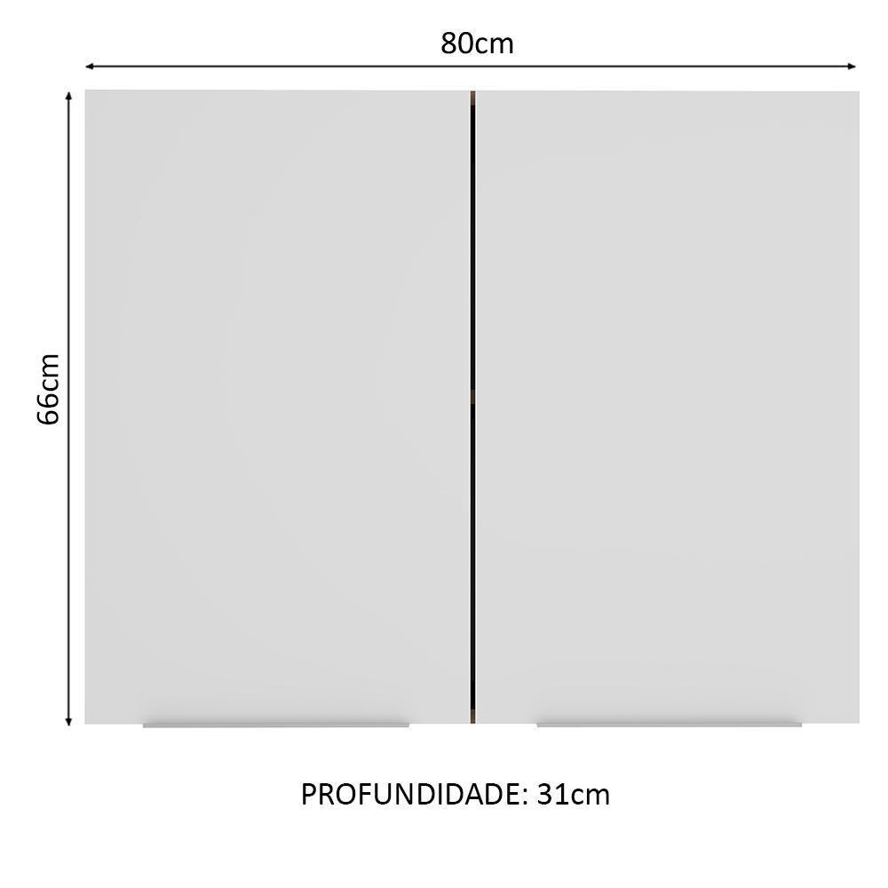 Armário Aéreo Stella 2 Portas Rustic/branco Madesa - 12