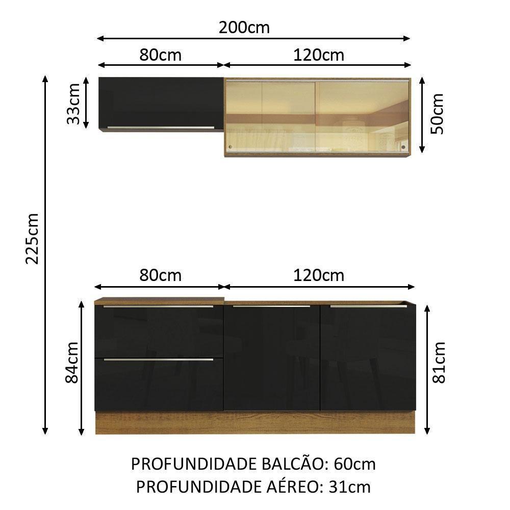 Cozinha Completa Madesa Armário E Balcão 5 Portas 2 Gavetas - 6