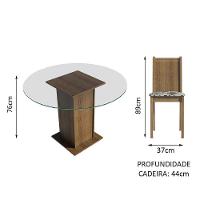 Conj. Paula Mesa Tampo De Vidro 4 Cadeiras Rustic/hibiscos - 8