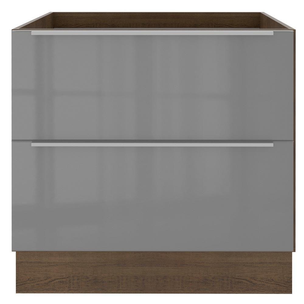 Balcão Madesa Lux 80 Cm 2 Gavetas Rustic/cinza - 7