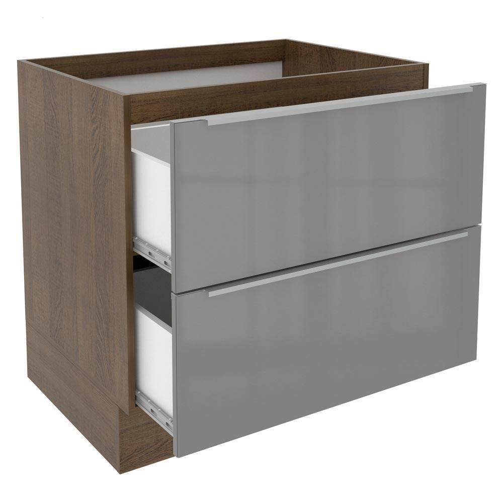 Balcão Madesa Lux 80 Cm 2 Gavetas Rustic/cinza - 3