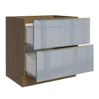 Balcão Madesa Lux 80 Cm 2 Gavetas Rustic/cinza - 6