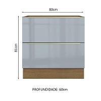 Balcão Madesa Lux 80 Cm 2 Gavetas Rustic/cinza - 8