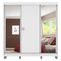 Guarda-Roupa Napoli 3 Portas 2 Espelhos 8 Pés Branco Madesa - 2