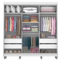 Guarda-Roupa Napoli 3 Portas 2 Espelhos 8 Pés Branco Madesa - 6