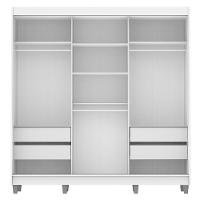 Guarda-Roupa Napoli 3 Portas 2 Espelhos 8 Pés Branco Madesa - 8