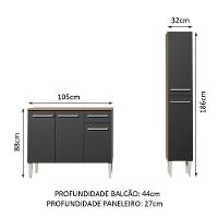 Cozinha Compacta Madesa Balcão e Paneleiro Rustic/preto - 7