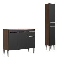 Cozinha Compacta Madesa Balcão e Paneleiro Rustic/preto - 10