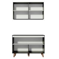 Kit Reims com Armário Aéreo e Balcão Preto Madesa - 3