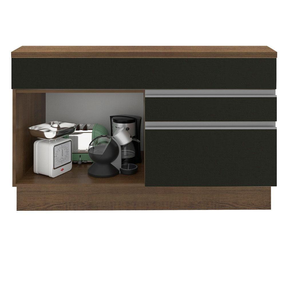 Balcão De Pia Madesa Glamy 120 Cm 1 Porta E 2 Gavetas Preto - 8