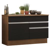 Balcão De Pia Madesa Glamy 120 Cm 1 Porta E 2 Gavetas Preto - 1