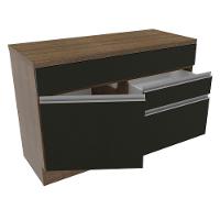 Balcão De Pia Madesa Glamy 120 Cm 1 Porta E 2 Gavetas Preto - 2