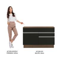 Balcão De Pia Madesa Glamy 120 Cm 1 Porta E 2 Gavetas Preto - 3