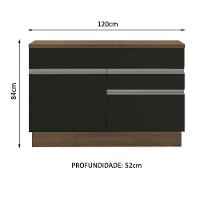 Balcão De Pia Madesa Glamy 120 Cm 1 Porta E 2 Gavetas Preto - 9