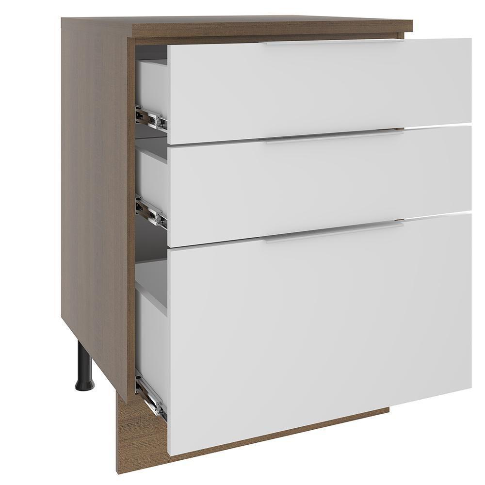 Balcão Stella 3 Gavetas Rustic/branco Madesa - 3