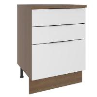 Balcão Stella 3 Gavetas Rustic/branco Madesa - 1