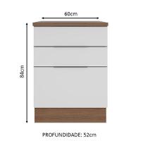 Balcão Stella 3 Gavetas Rustic/branco Madesa - 7