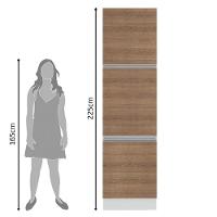 Paneleiro Glamy 3 Portas 60cm Rustic/Branco Madesa - 3