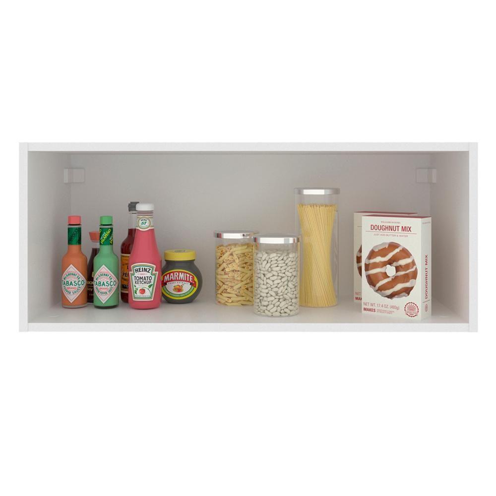 Armário Aéreo Madesa Stella 80cm 1 Porta Basculante Branco - 6